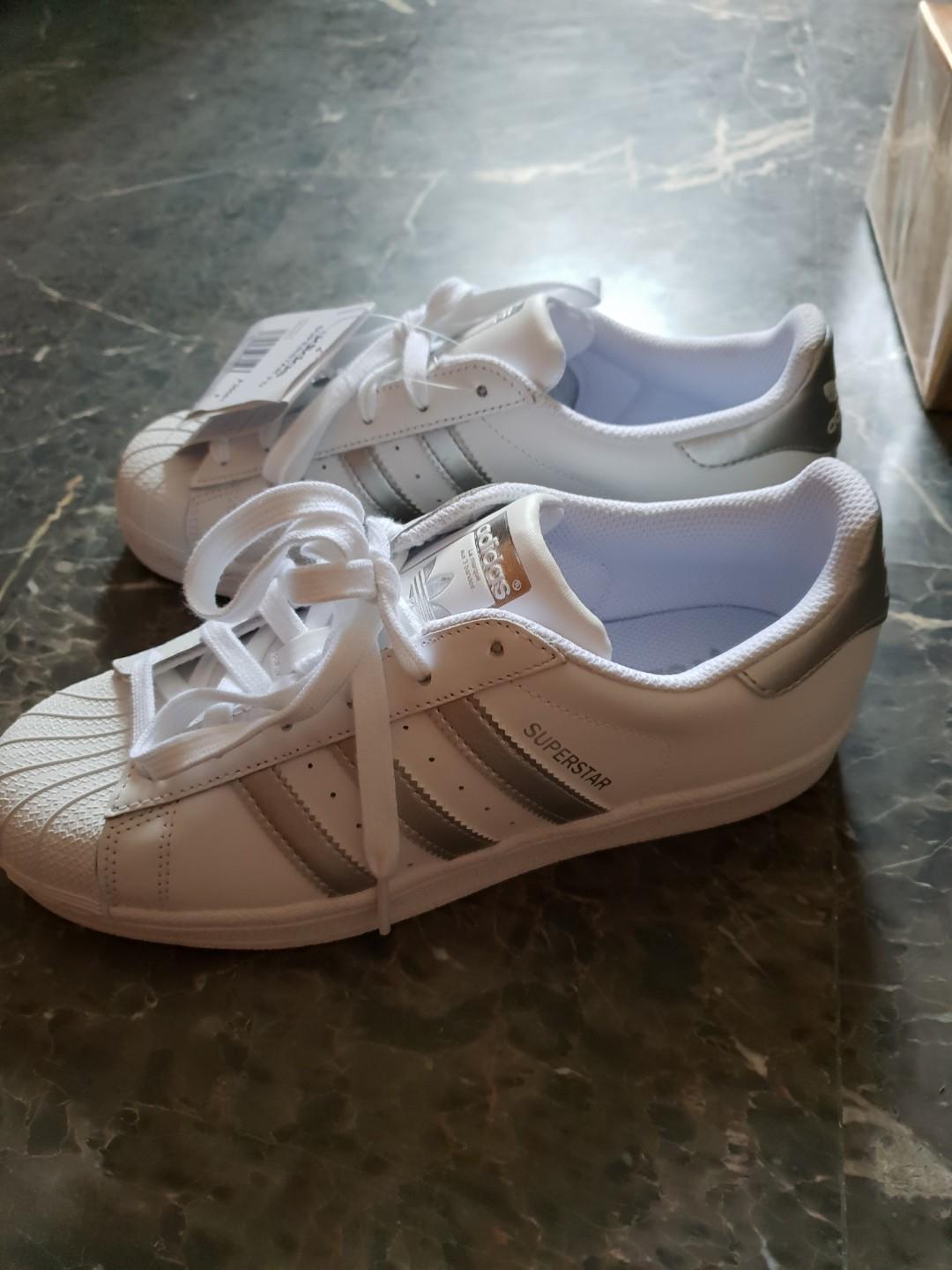 Adidas Superstar FD white shoes with 3 silver strap Women s Fashion Footwear Sneakers on Carousell