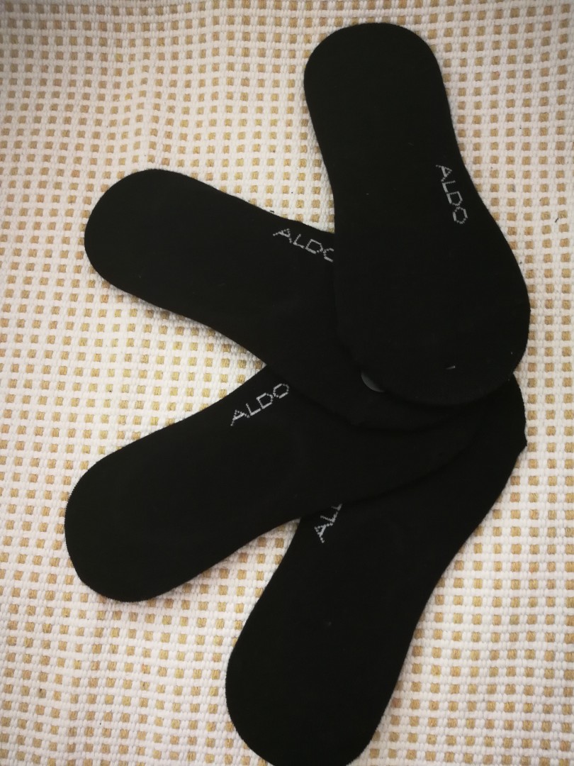 Authentic Aldo black socks. 4 pcs SGD5. New., Women's Fashion, Footwear, Flipflops and Slides on