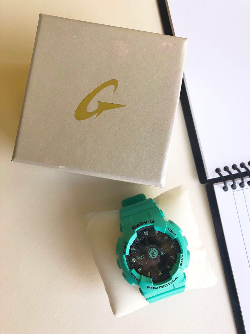 Baby-G CASIO 5338P*JA 日本版卡西歐湖水綠女錶手錶, 她的時尚, 手錶及