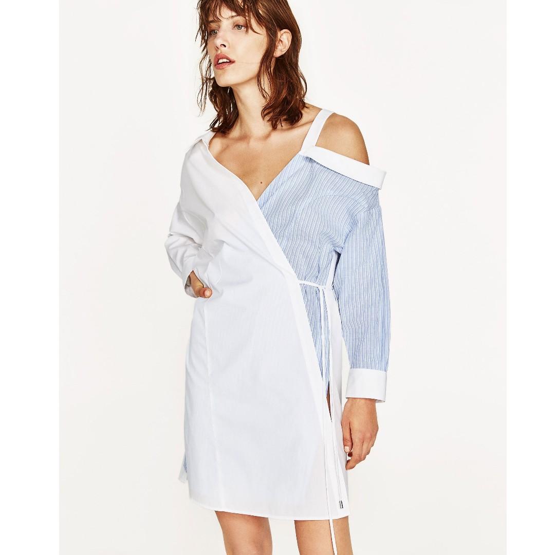 Bn Zara Contrast Linen Shirt Dress With Cut Out Collar Women S Fashion Clothes Dresses Skirts On Carousell Zara s 8 dress linen stripe shirt tunic embroidered shoulders embellished new. bn zara contrast linen shirt dress with