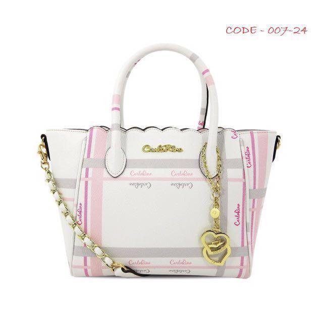 Carlo Rino Signature Print Two Way Tote Women S Fashion Bags Wallets On Carousell
