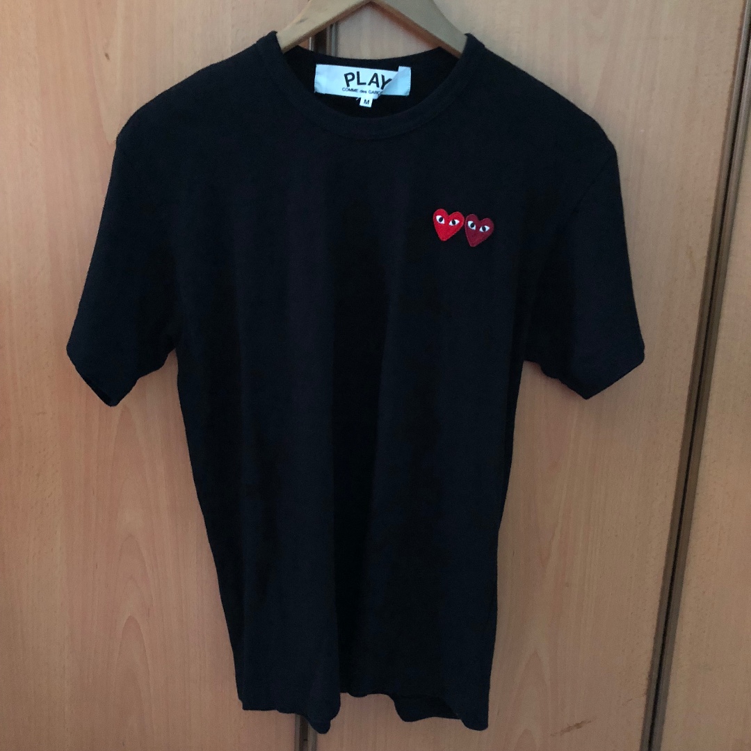 cdg double heart shirt