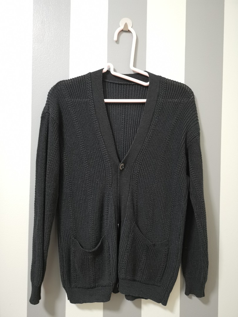 Classic Baguio Knitted Cardigan Black, Women's Fashion, Coats, Jackets ...