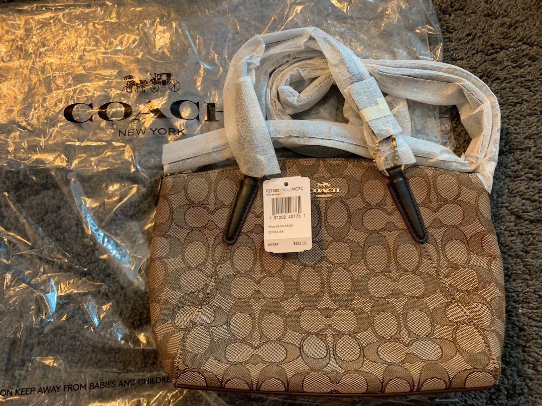 mini kelsey satchel in signature jacquard