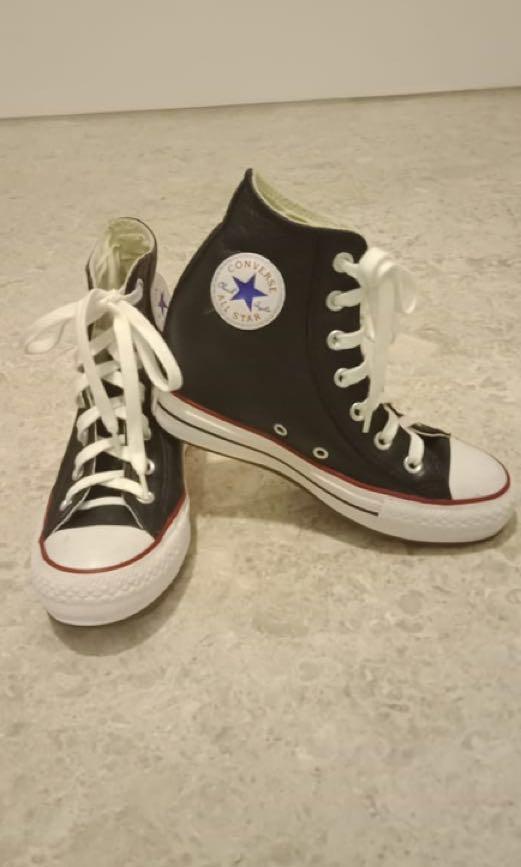 Converse All Star Black High Heels Sneakers, Women'S Fashion, Footwear,  Sneakers On Carousell