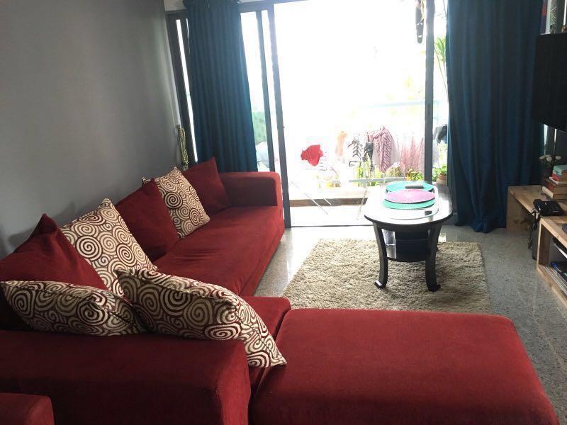 Courts dynamic L shaped fabric sofa set and single sofa , Furniture