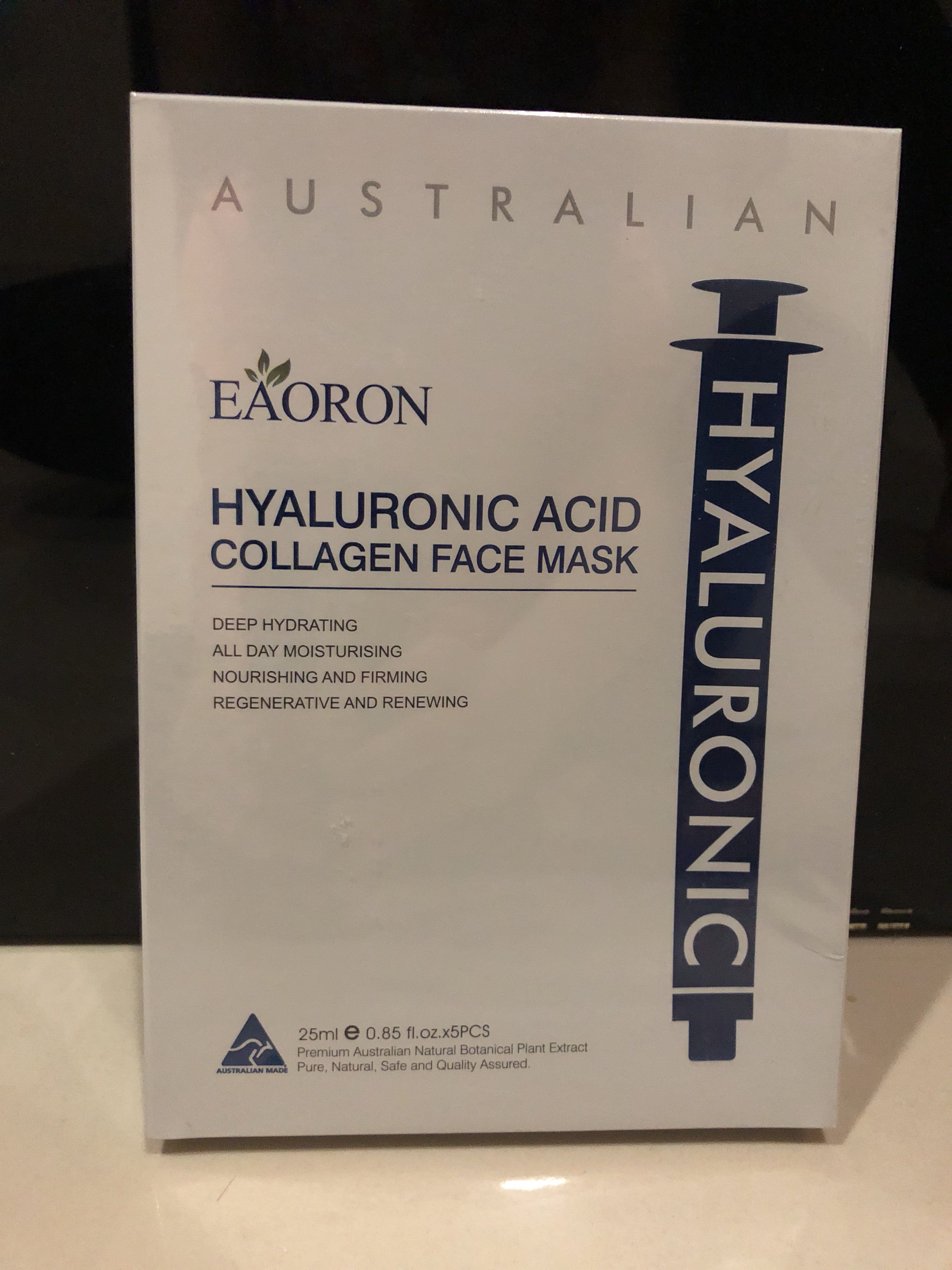 Eaoron Hyaluronic acid collagen face mask (5 sheets), Beauty & Personal