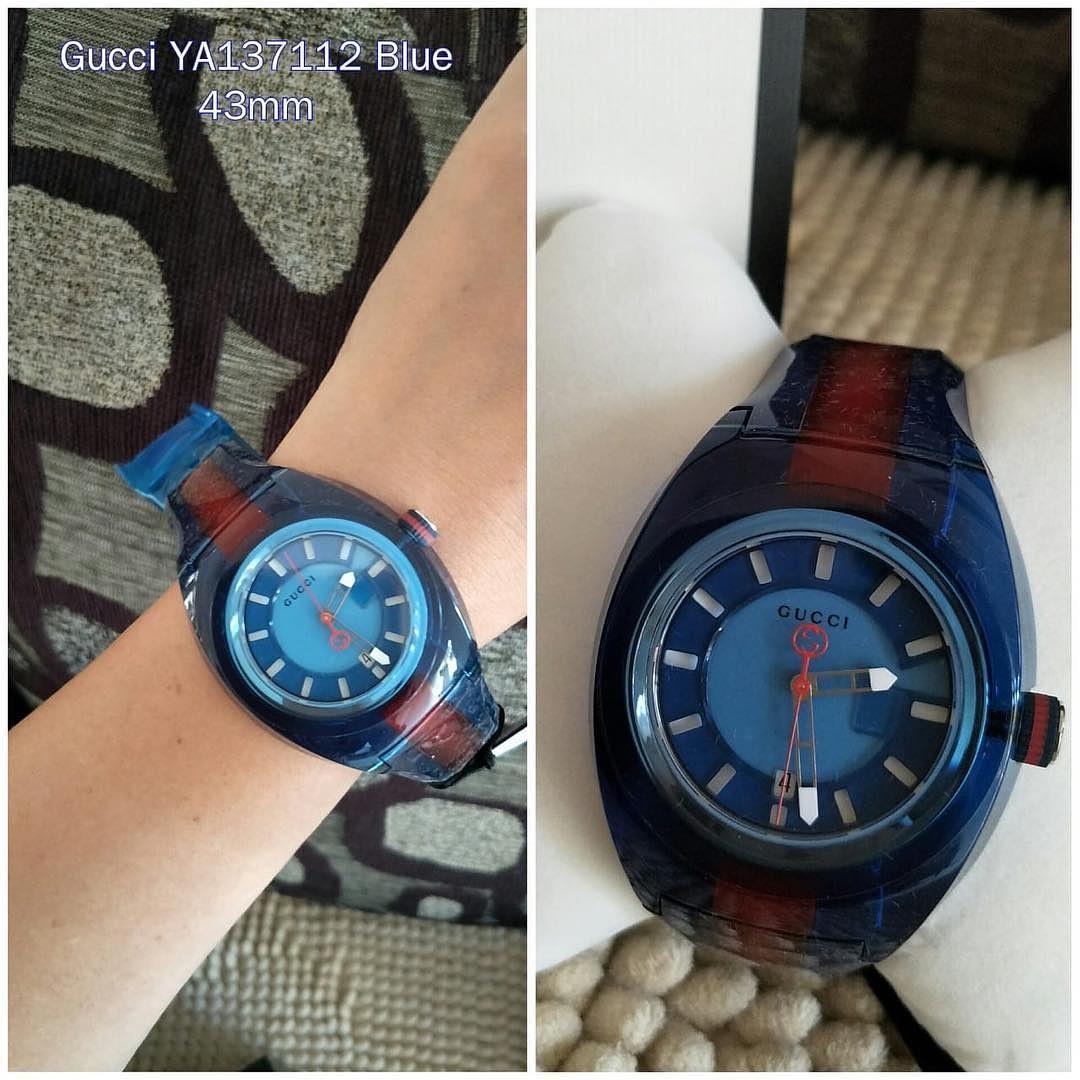Gucci YA137112 Blue 43mm Barang Mewah Jam Tangan di Carousell