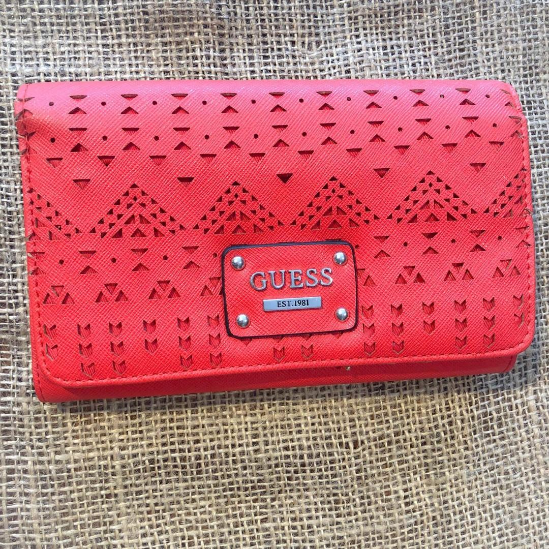 Guess Red Wallet On Carousell