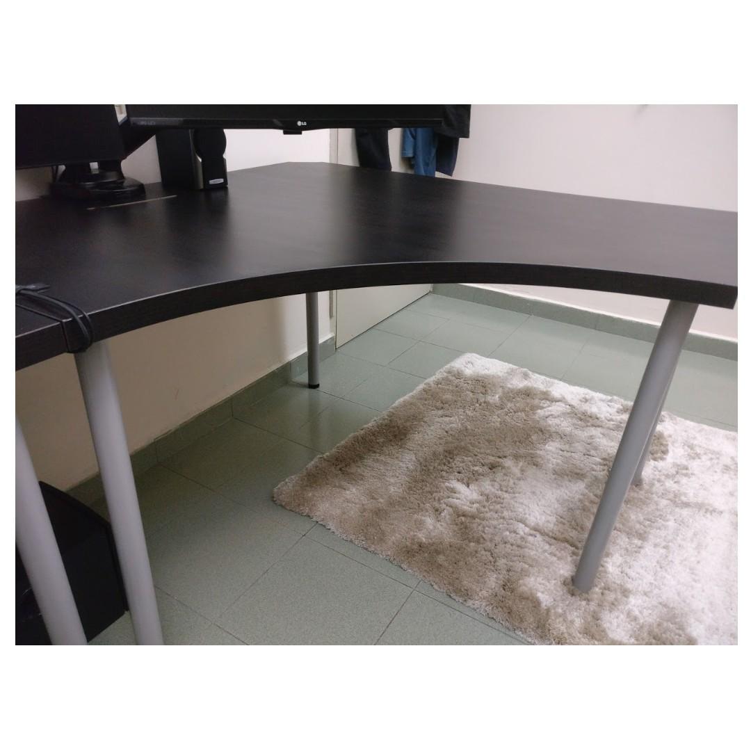 Ikea Linnmon Corner Table Top With Adils Leg Home Furniture