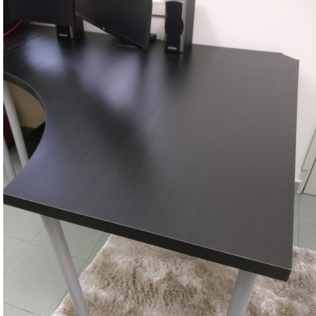 Ikea Linnmon Corner Table Top with Adils Leg, Furniture & Home Living