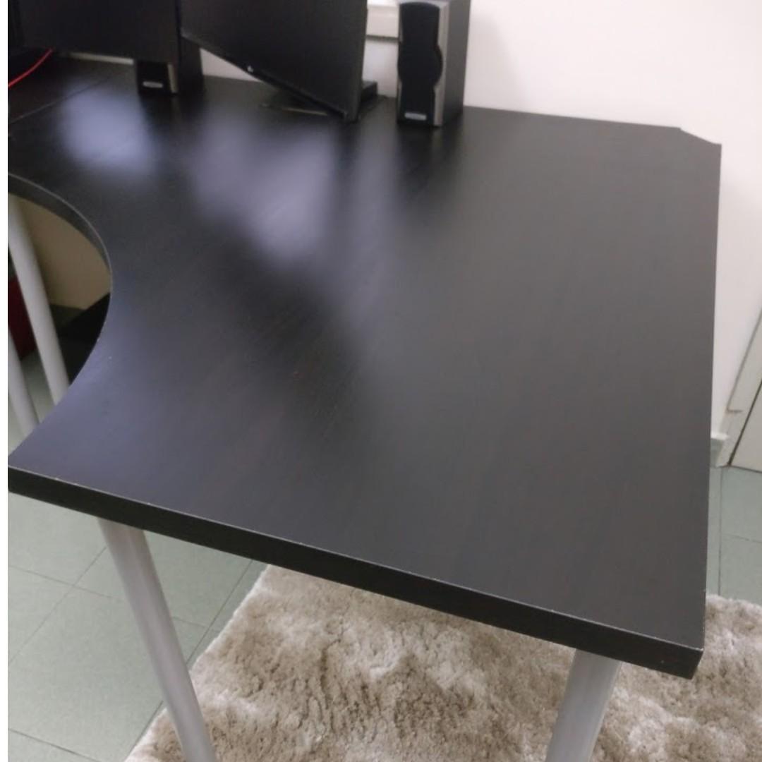 Ikea Linnmon Corner Table Top With Adils Leg Home Furniture