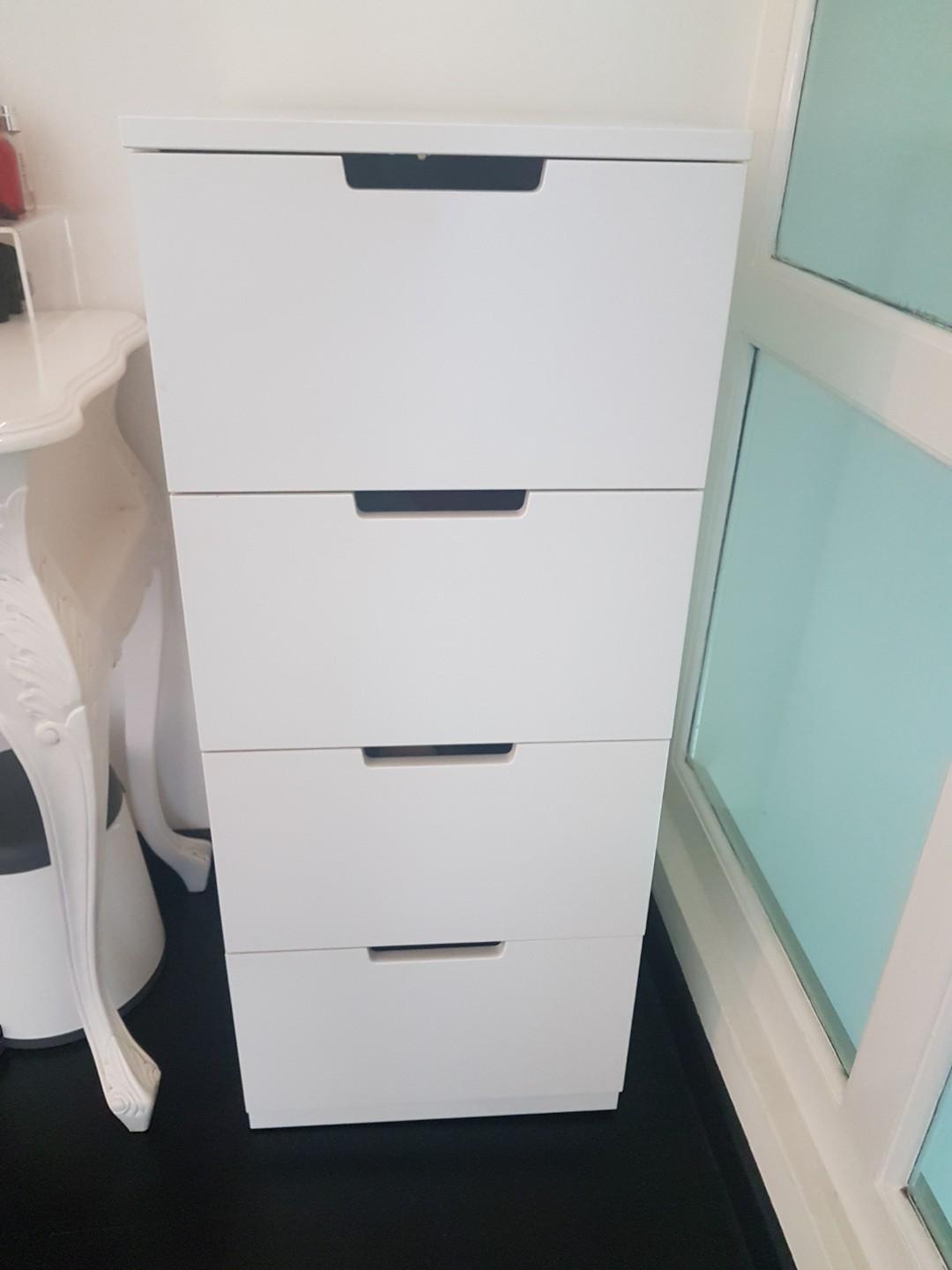 Ikea Nordli 4 Drawer White Furniture Shelves Drawers On Carousell