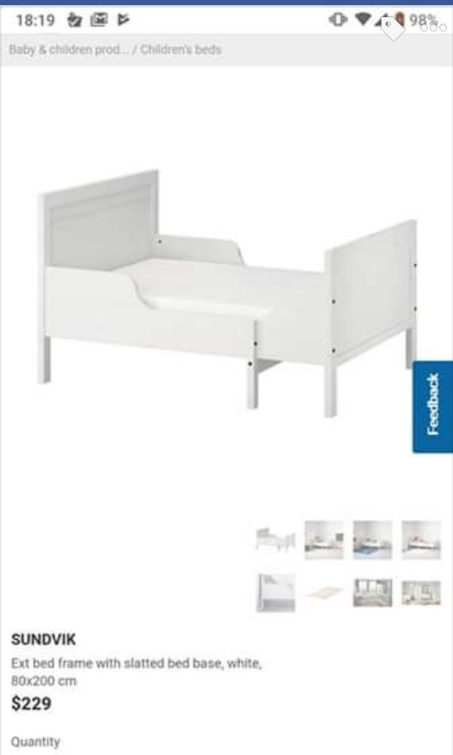 Ikea sundvik extendable toddler bed, Babies & Kids, Baby Nursery & Kids