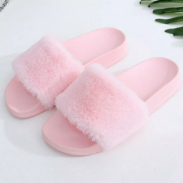 pink furry sliders