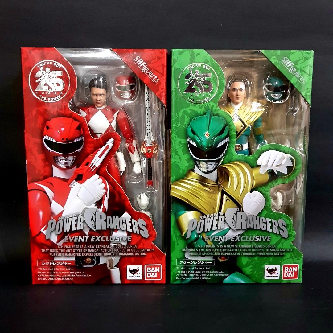 In Stock S H Figuarts Shf Mmpr Red Ranger Green Ranger Set Comic Con Exclusive Hobbies Toys Toys Games On Carousell