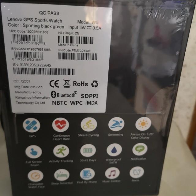 Lenovo gps sport watch w5 deals