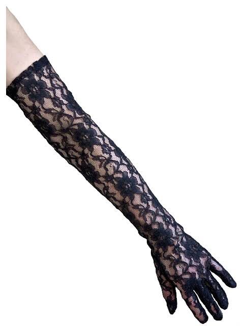 Long Black Lace Gloves Gatsby, Women's 