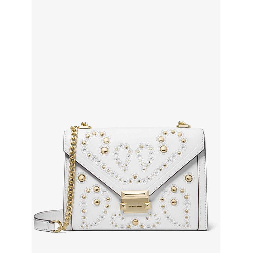 whitney large embellished leather convertible shoulder bag