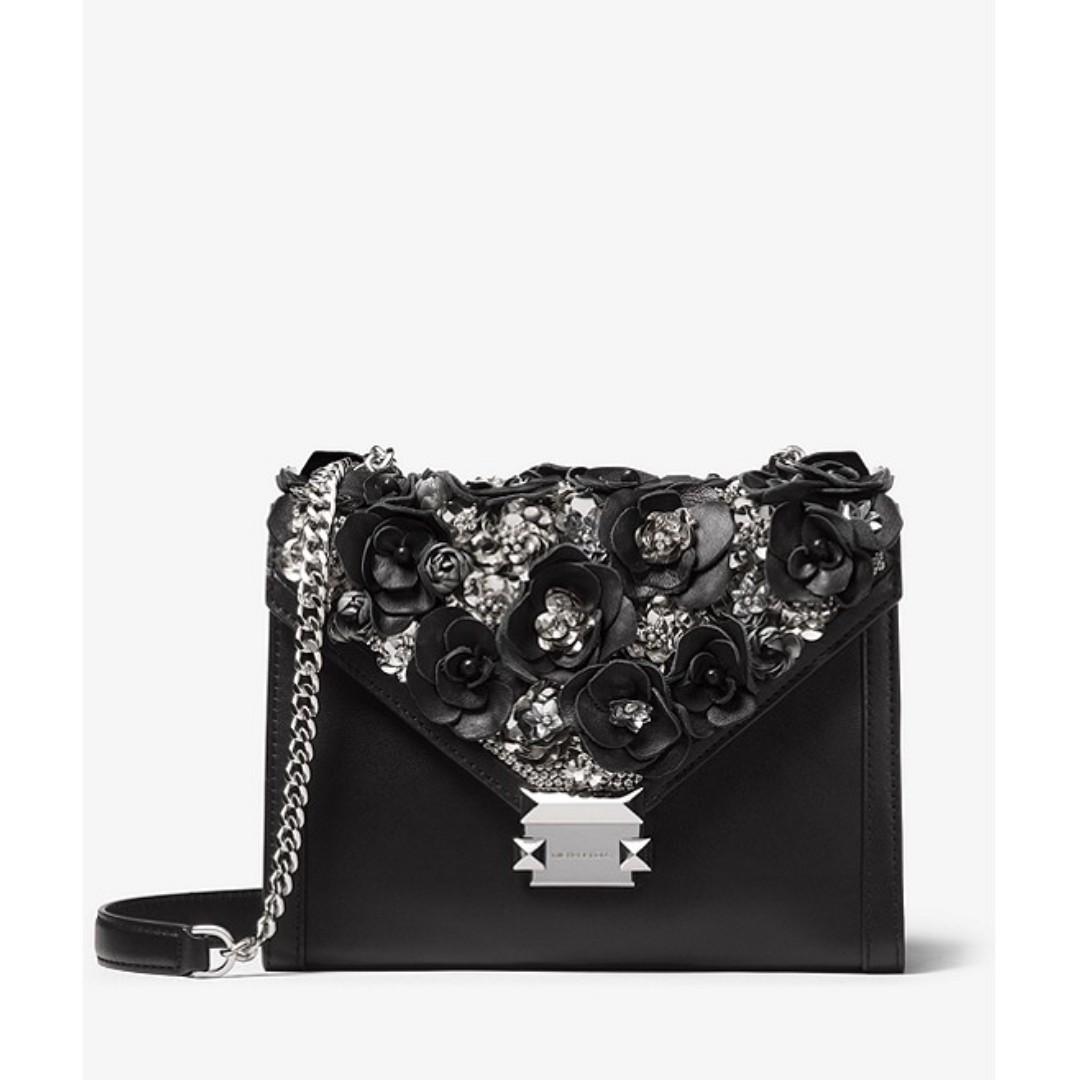 whitney large embellished leather convertible shoulder bag