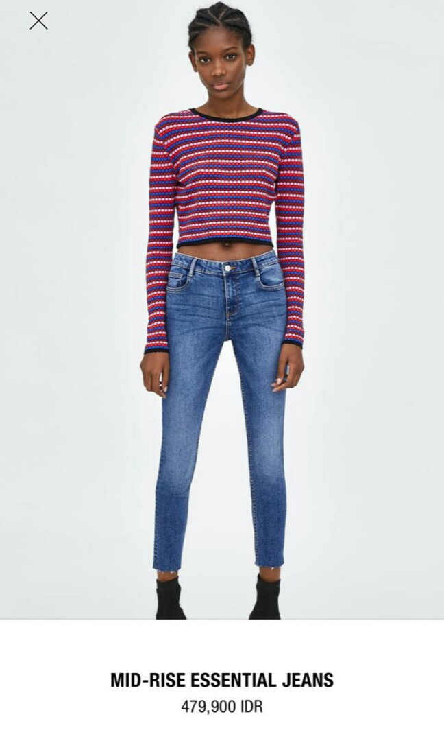 Mid-rise essential jeans zara women, Fesyen Wanita, Pakaian Wanita, Bawahan  di Carousell