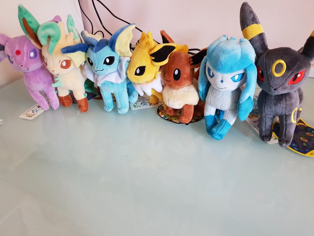 Official Jp Pokemon Center Eevee Set Of 8 Eeveelution Plush Flareon Espeon Umbreon Glacieon Vapoureon Leafeon Jolteon Eevee Toys Games Stuffed Toys On Carousell