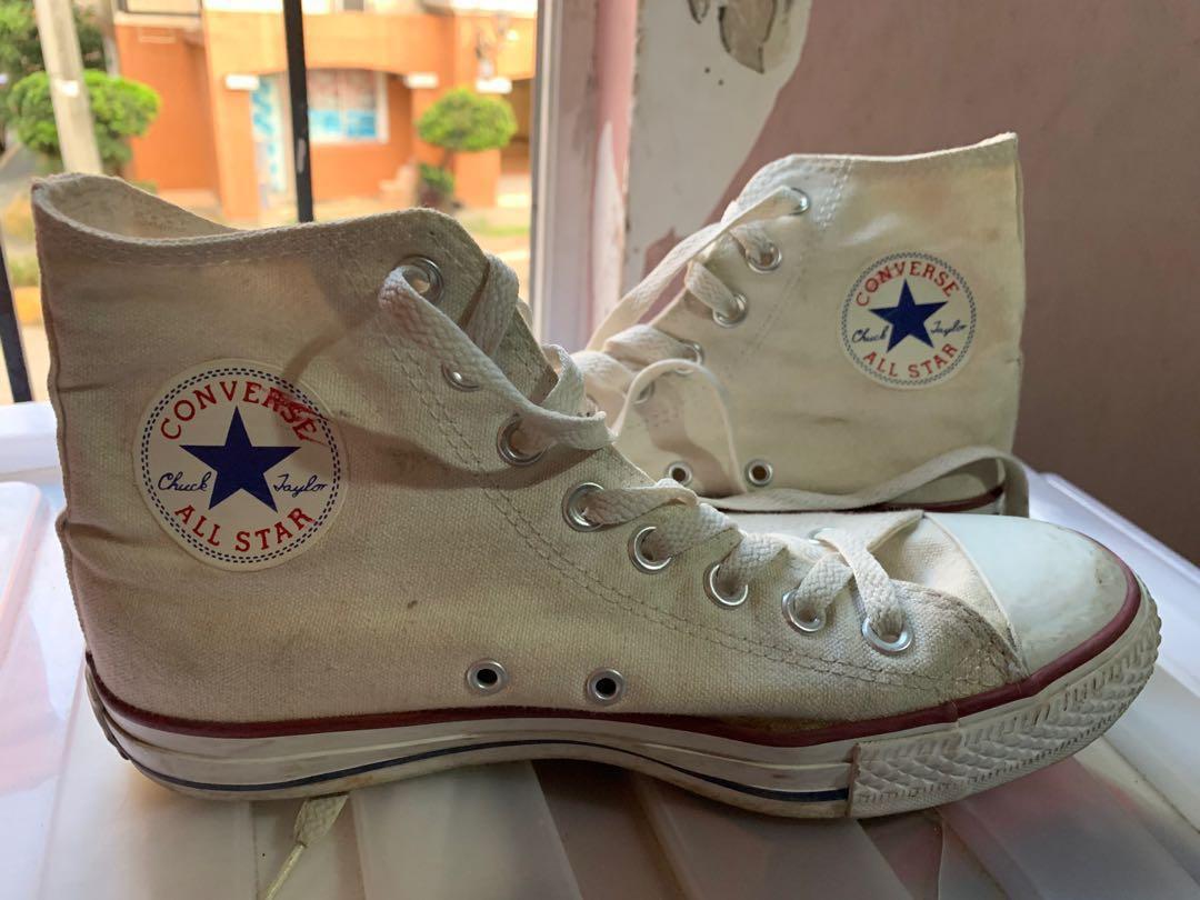 dirty white high top converse