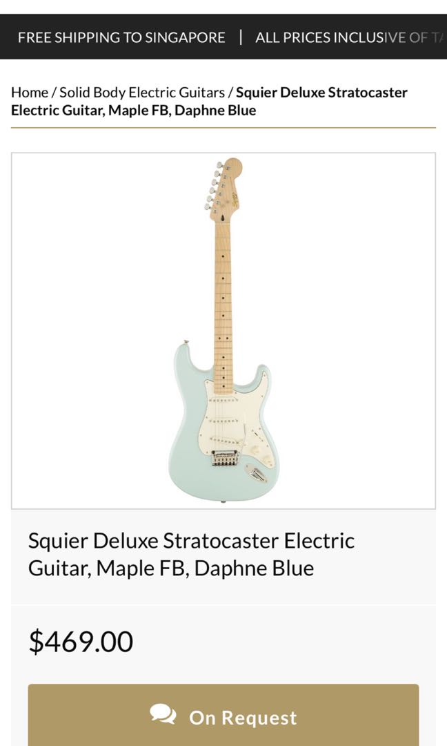 Squier Stratocaster Deluxe Baby Blue Hobbies Toys Music Media Musical Instruments On Carousell
