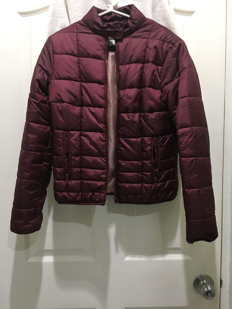 maroon winter coat womens