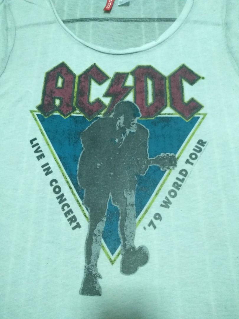 Tshirt Band Acdc Ladies By H M Women S Fashion Clothes Tops On Carousell