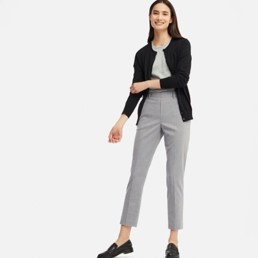 Uniqlo Womens Grey EZY Ankle Pants, Women's Fashion, Bottoms