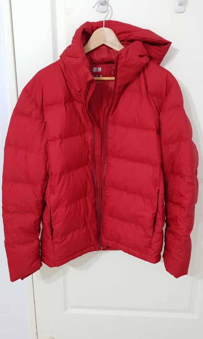 Winter Jacket Down Uniqlo Size L Red seamless Parka Men s Fashion