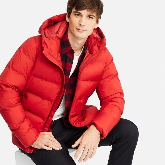 Winter Jacket Down Uniqlo Size L Red seamless Parka Men s Fashion