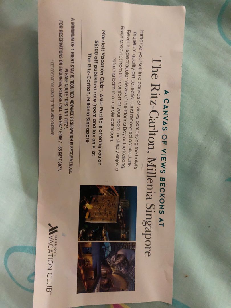 100 Ritz Carlton Hotel Voucher Entertainment Gift Cards