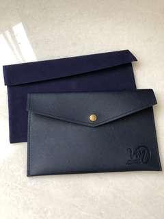 Navy leather pouch