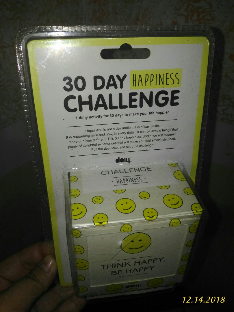 30 Days Happiness Challenge Hobbies Toys Toys Games On Carousell I don`t do anything except my routine. 30 days happiness challenge