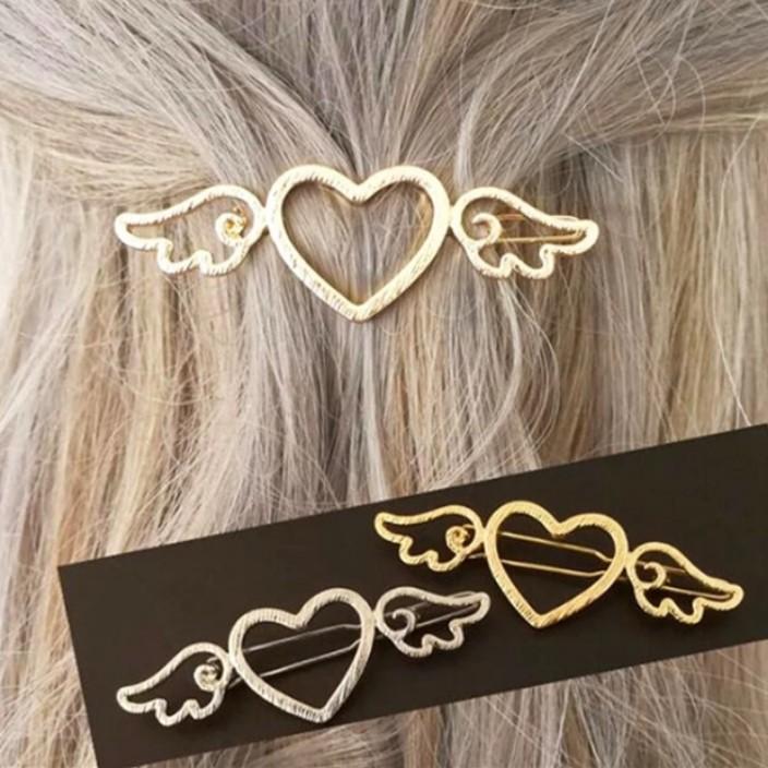 365 Silve Gold Heart Wings Tumblr Hair Clip Po Women S Fashion
