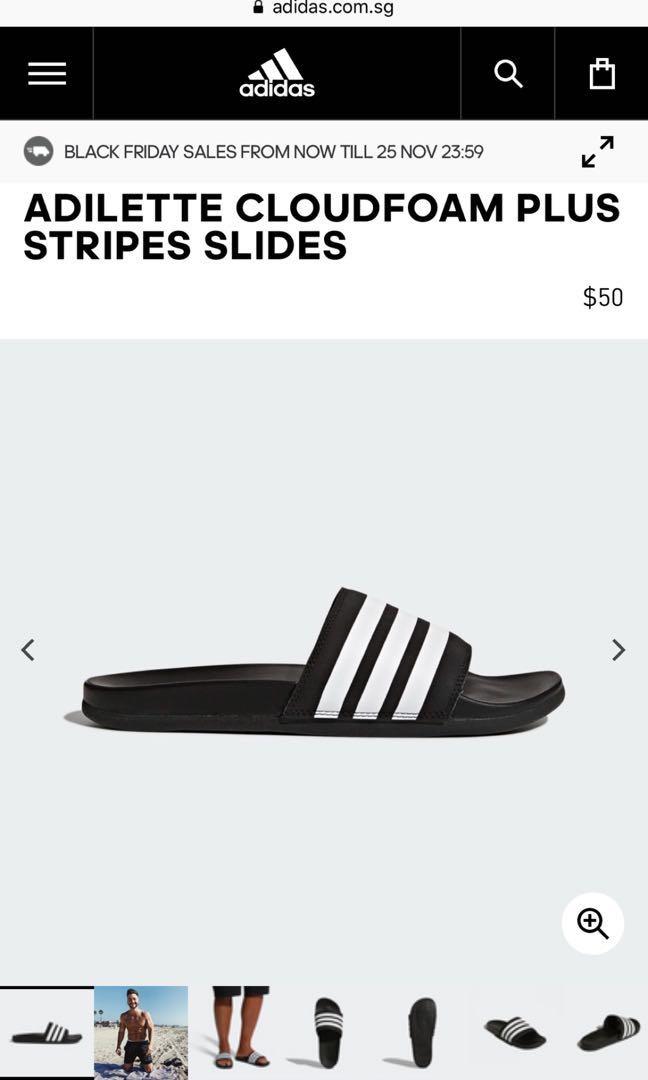 ADILETTE CLOUDFOAM PLUS STRIPES SLIDES