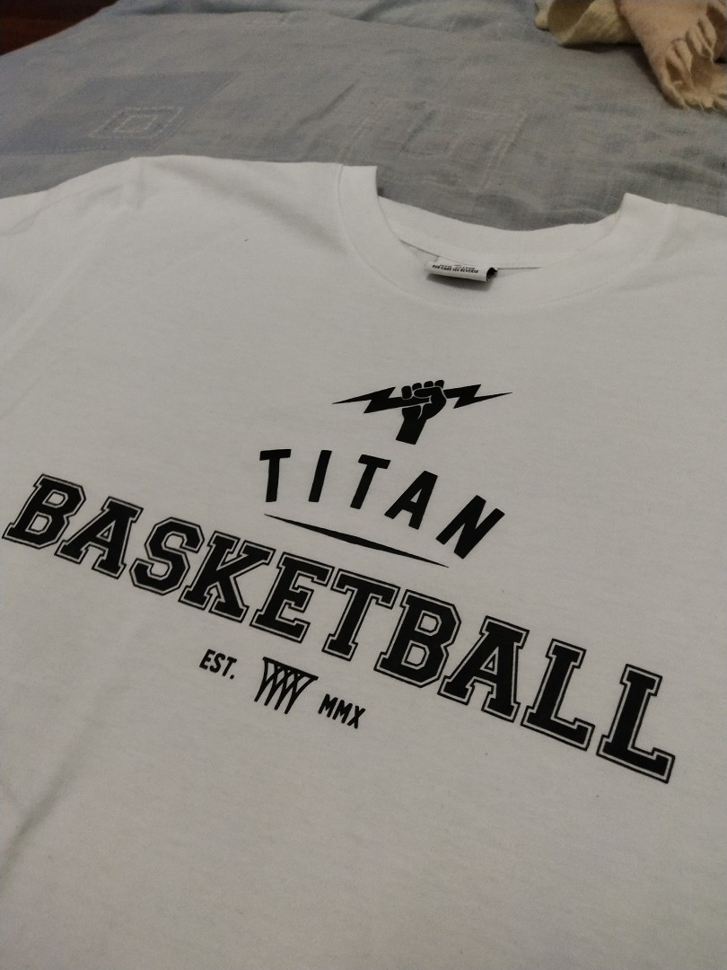 Authentic Titan Basketball Tee White Men s Fashion Activewear on