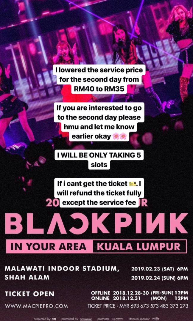 Blackpink Concert Malaysia Ticket Price Public Figure Photo My XXX