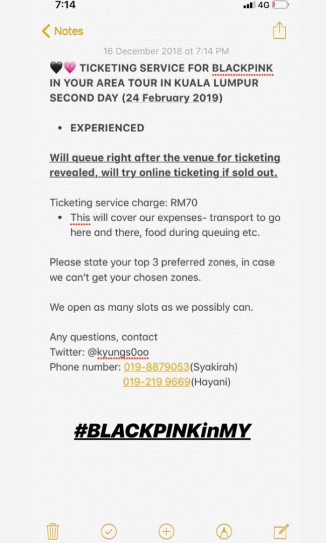 Blackpink In Your Area Tour Ticketing Service Tickets Vouchers