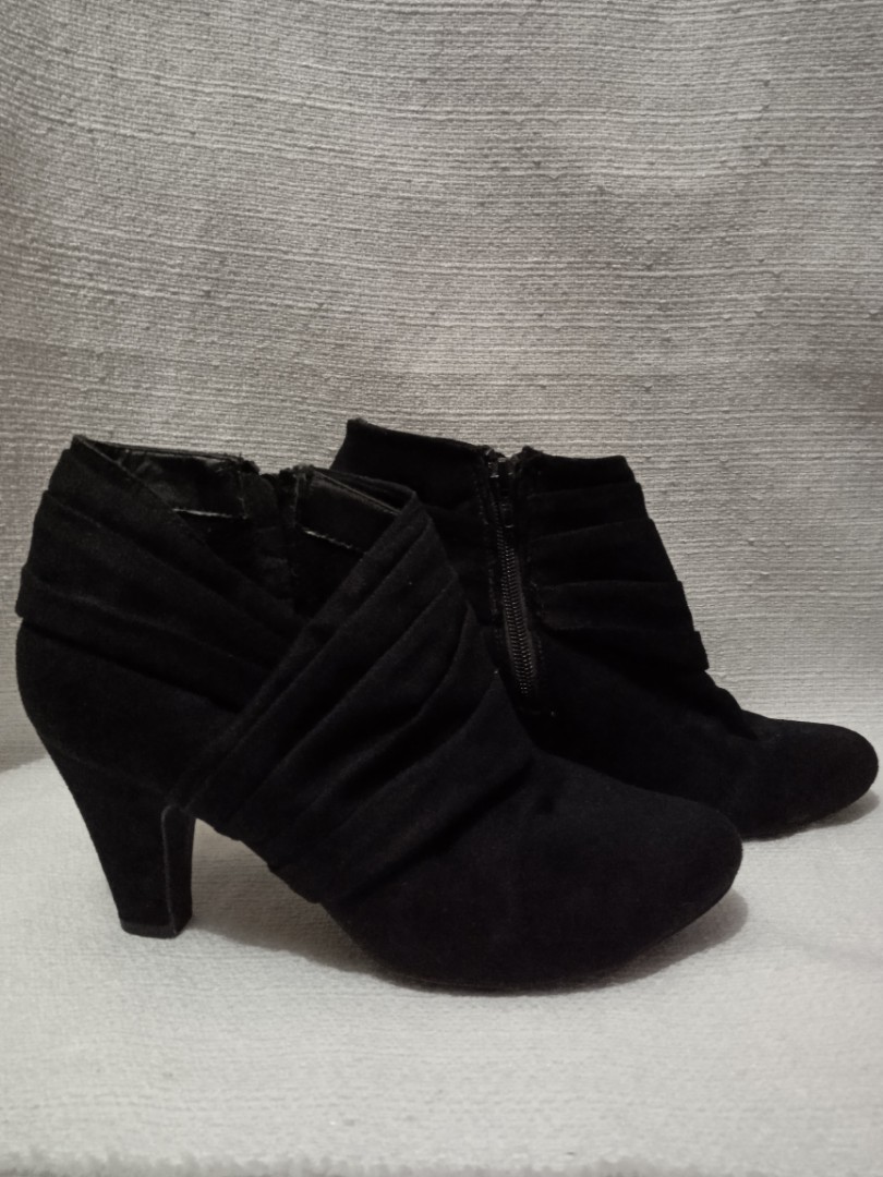 black suede ankle boots