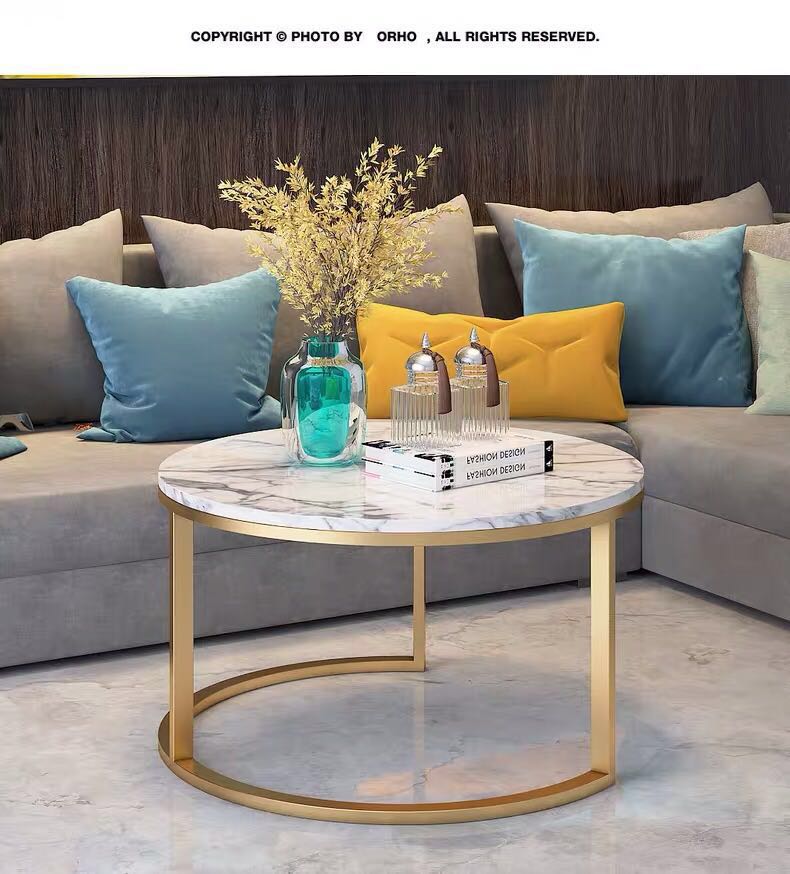 Brand new marble top gold coffee table, Furniture & Home Living