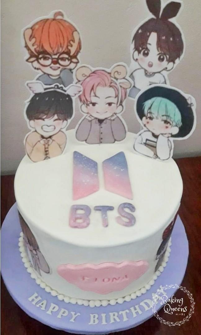 BTS birthday cake, Food & Drinks on Carousell