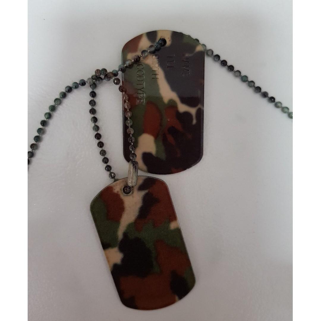 camo dog tag necklace