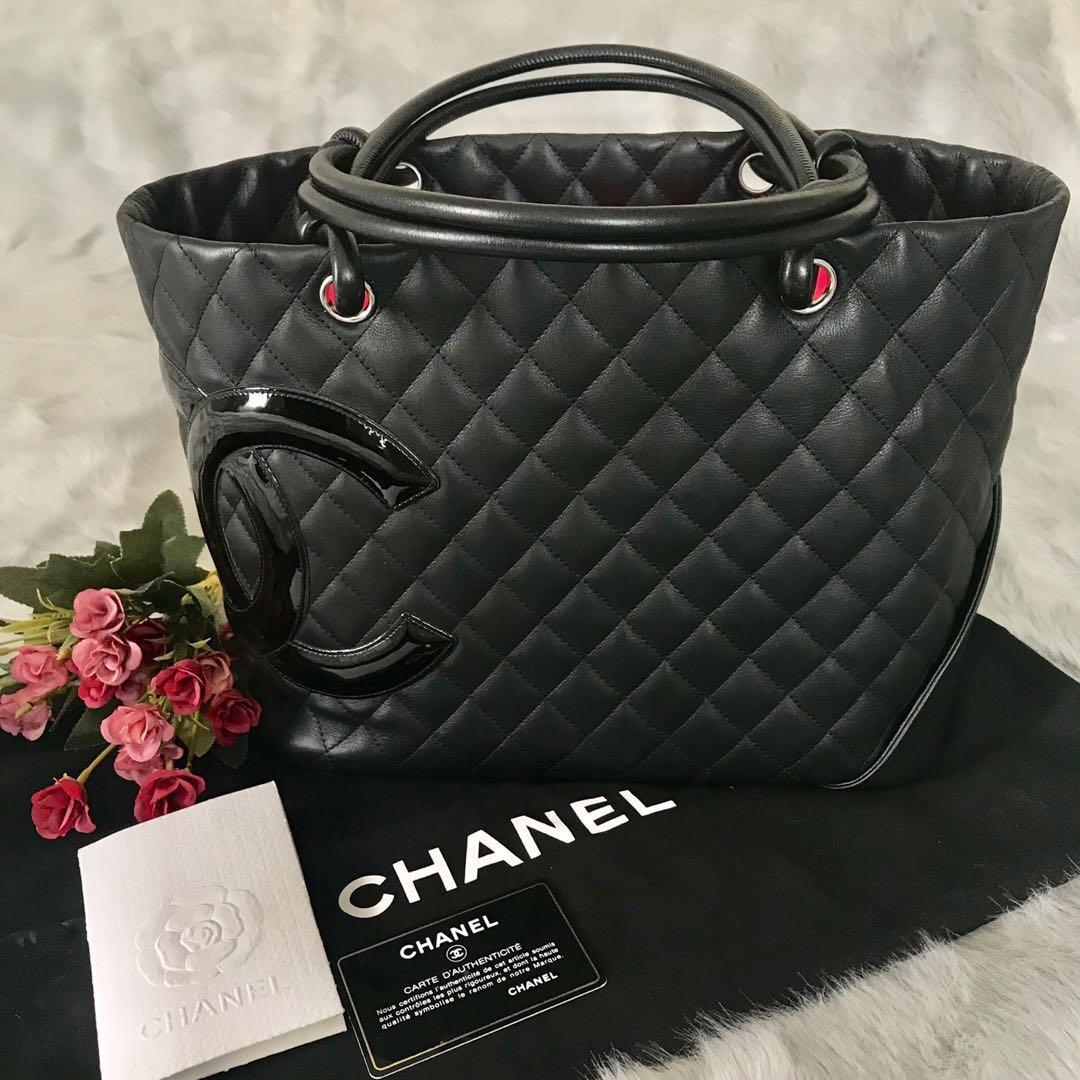 Cambon Quilted Leather Bowling Bag  Used  Preloved Chanel Shoulder Bag   LXR USA  Black  Calf 2322NX48