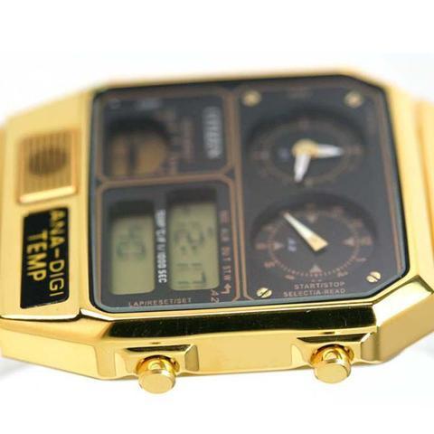 Citizen Retro Vintage Ana Digi Temperature JG2002 53W Classic Gold Tone Watch