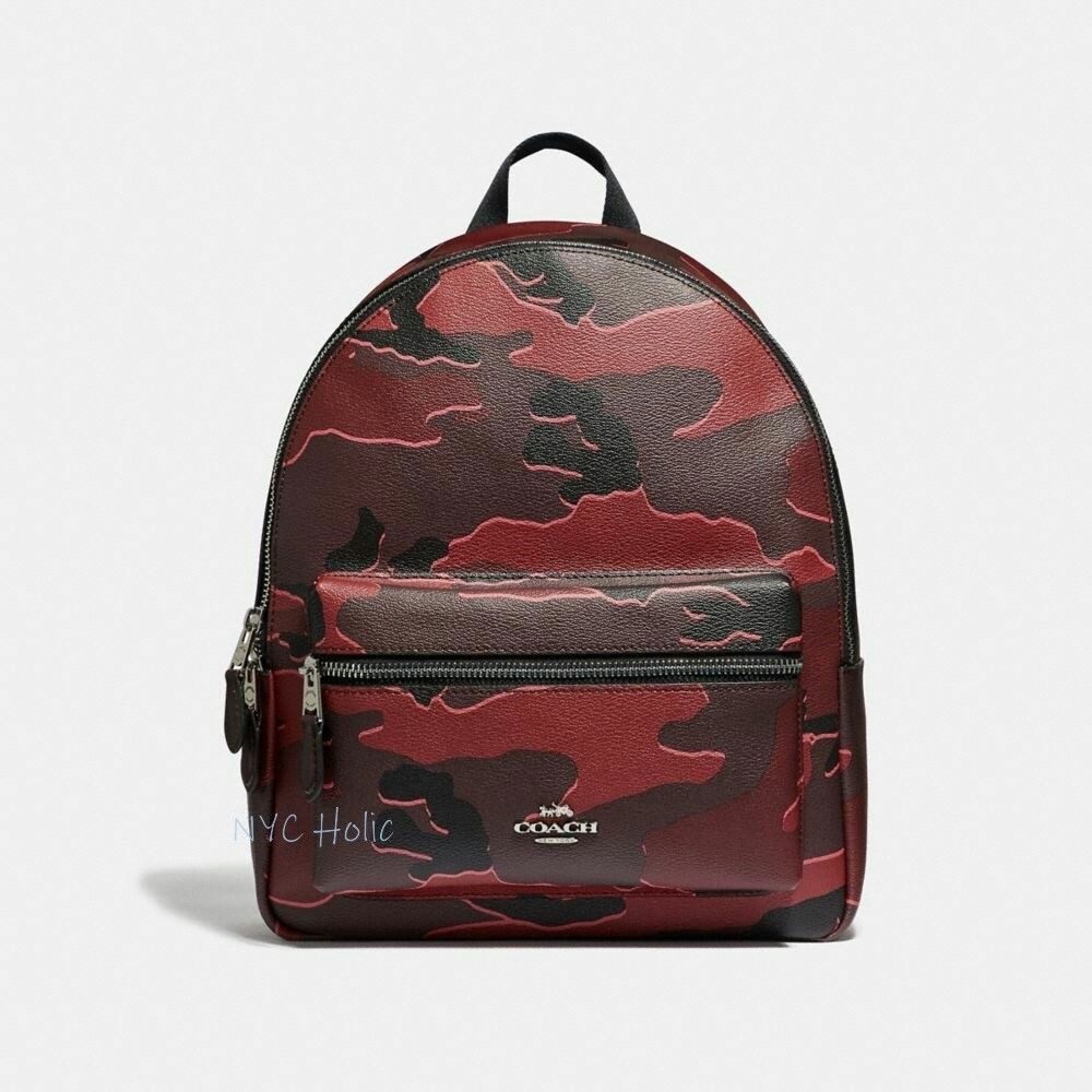 Coach red camo backpack on sale