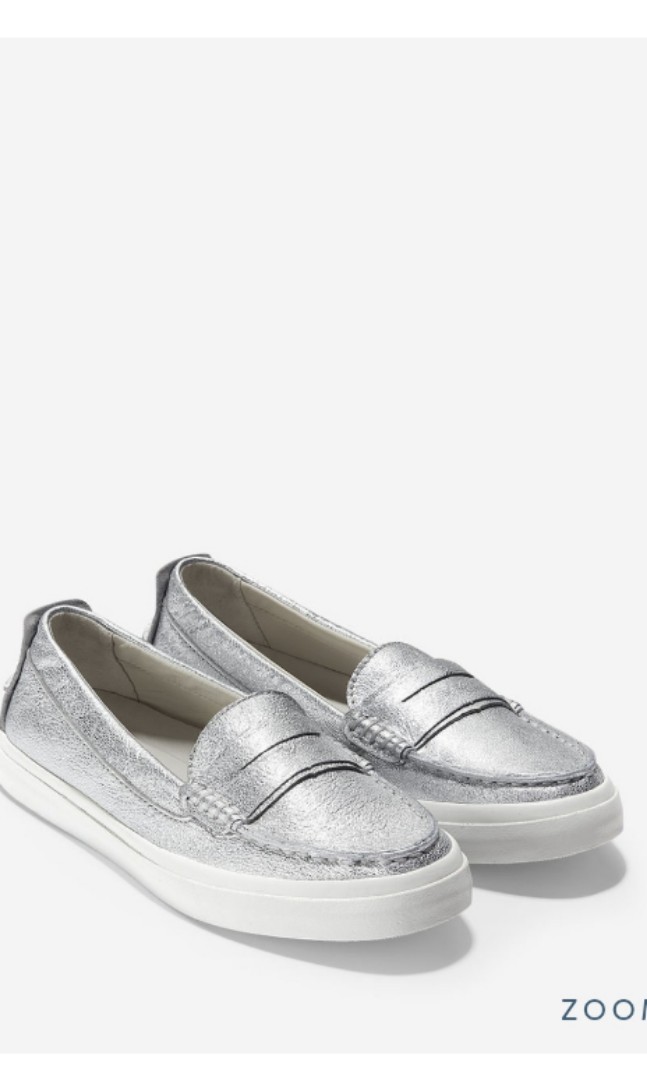 Cole haan silver loafers online