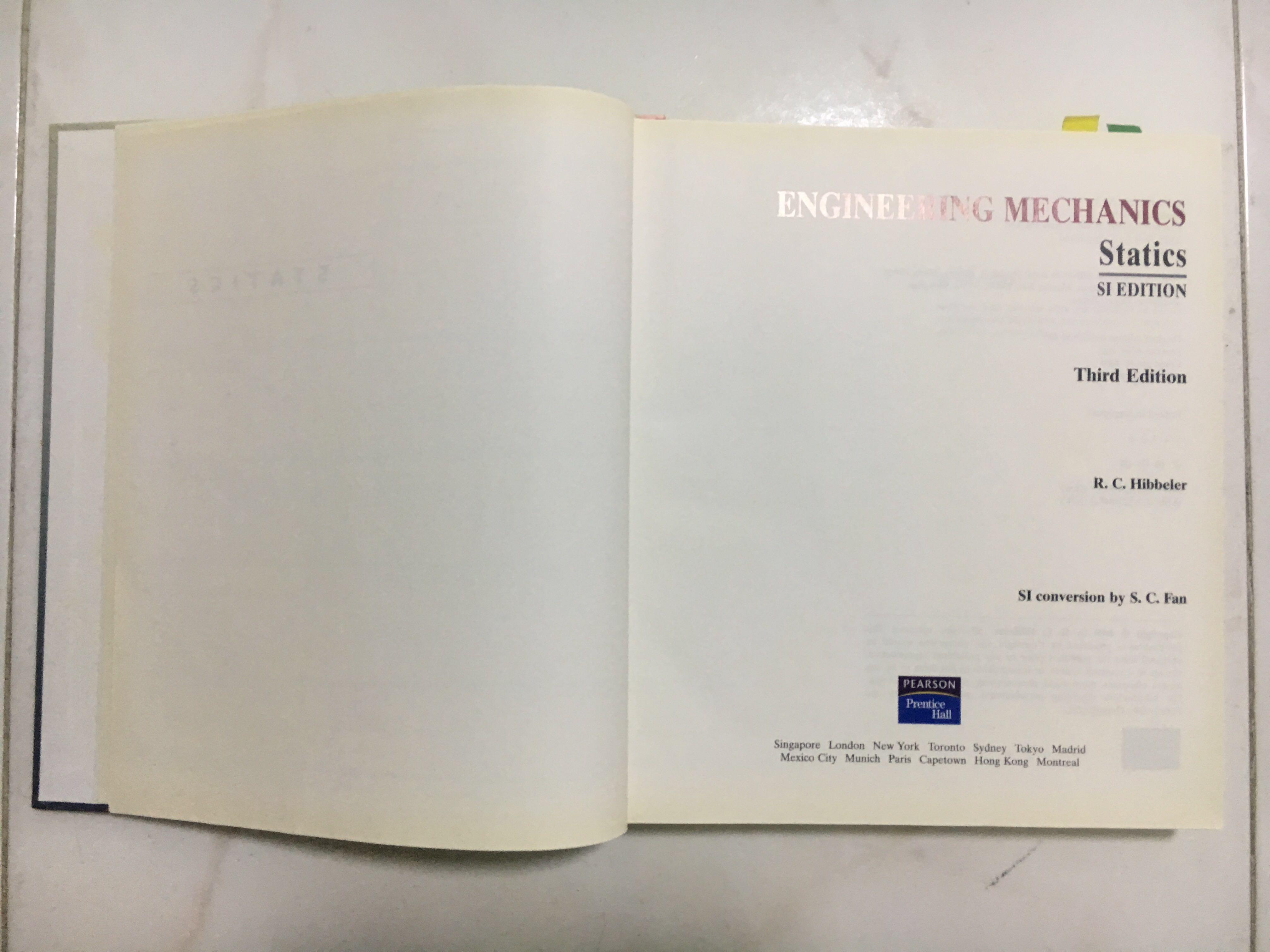 Engineering Mechanics Statistics 3rd SI Edition, Hobbies & Toys, Books